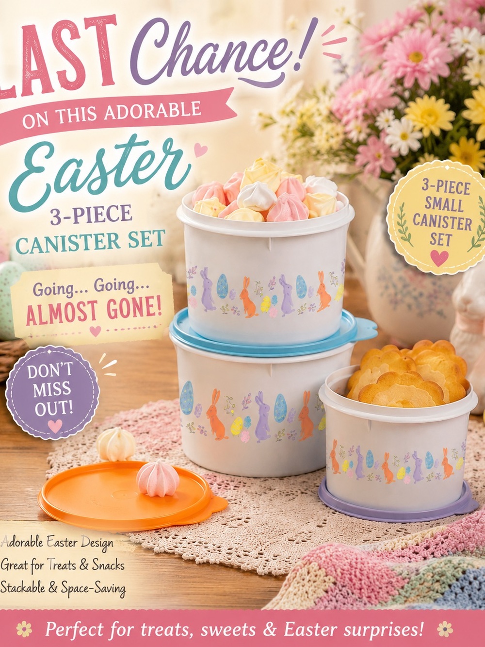 NEW  Tupperware EASTER STACKING CANISTERS SET